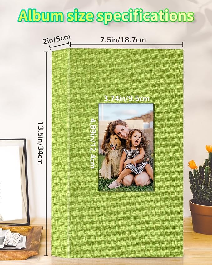 Artfeel Photo Album 4x6 with 300 Pockets,Slip-in Picture Albums,Linen Cover Memory Book with Front Window,White Page Vertical Photo Book for Wedding,Family,Anniversare,Baby,Vacation - Image 3