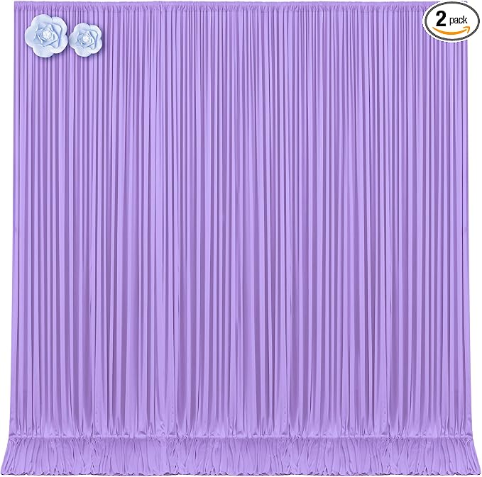10x12 Lavender Backdrop Curtains for Wedding Party Wrinkle Free Backdrops Curtain Drapes Fabric Decorations Light Purple Photo Back Drop for Baby Shower Photography Stage Reception 5ft x 12ft,2 Panels by Tao-GePartyDecorations