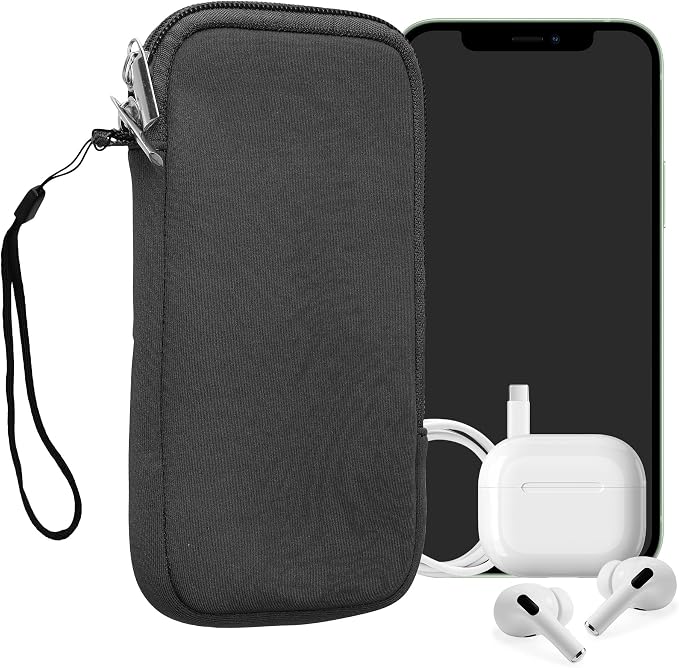 kwmobile Universal Phone Pouch Size XXL - 7" - Neoprene Smartphone Pouch with Zip - Water-Repellent Mobile Phone Case - Sleeve in Grey by kwmobile