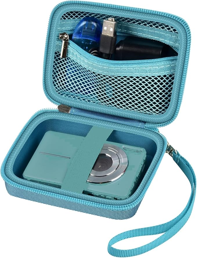 ALKOO Digital Camera Case for CAMKORY/Pouch for KODAK PixproDark Green | for Lecran/for VAHOIALD Point and Shoot Camera, Hard Carrying Case with Mesh Pocket, Compact for Vlogging, Travel and Storage by ALKOO