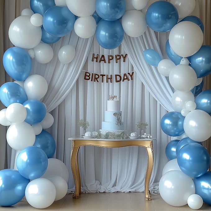 ESGOTBME 20x10ft Wrinkle Free White Backdrop Curtain for Parties Soft Fabric Drapes Wedding White Curtain Backdrop for Birthday Party Decorations Background for Photography 5x10ft, 4 Panels - Image 9