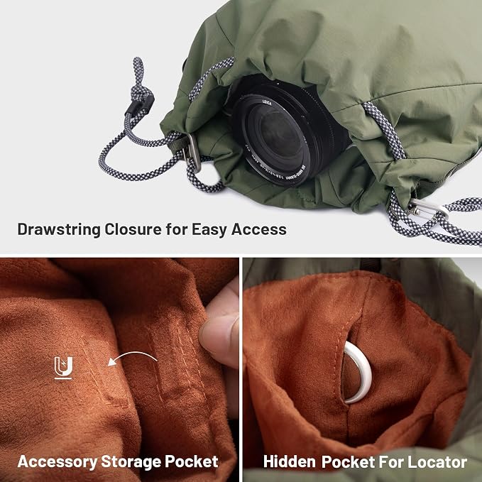 PGYTECH OneGo Drawstring Small Camera Bag Soft Cute Camera Pouch Handbag | Ivory Camera Sling Bag Compatible with Mirrorless Cameras/Nikon/Canon/Sony/Fuji/Pocket 4 Camera Case - Image 5