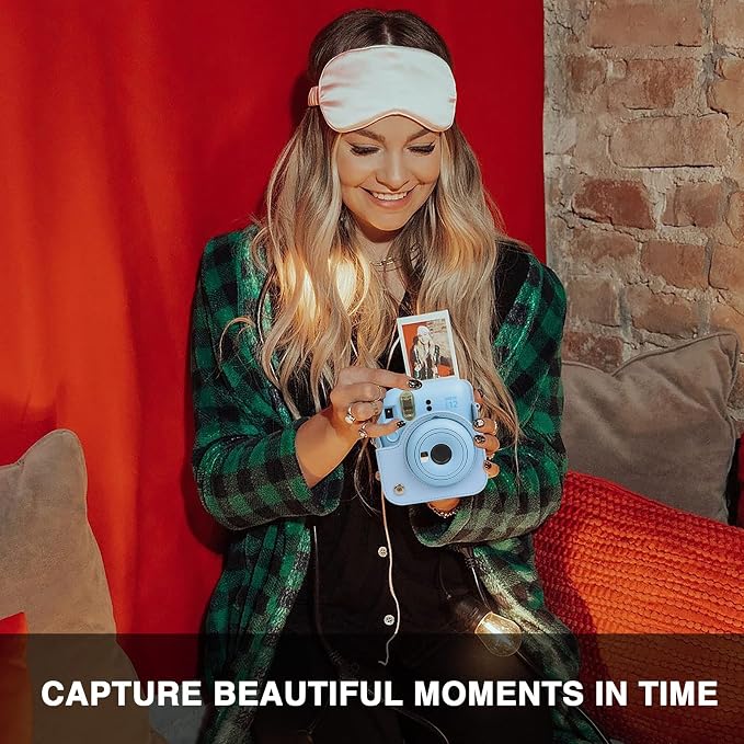CAIYOULE Camera Case for Fujifilm Instax Mini 12 Instant Film Camera | Protective Camera Case, Camera Crossbody Bag for Fuji Mini 12 with Photo Album, Adjustable Shoulder Strap, Pastel Blue - Image 7