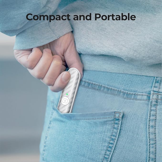 ATUMTEK Bluetooth Remote Shutter, Carbon Fiber Design, Rechargeable Camera Remote Control for iOS & Android Smartphones, Compact and Portable, with Type-C Charging, 10m Remote Range, Bluetooth 5.0 - Image 8