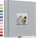 Artfeel Photo Album Self Adhesive Scrapbook Album for 3x5 4x6 5x7 8x10 Pictures,40 Pages Linen Cover with Display Window DIY Photo Book,Ideal Gifts for Family Travel Wedding Baby by Artfeel