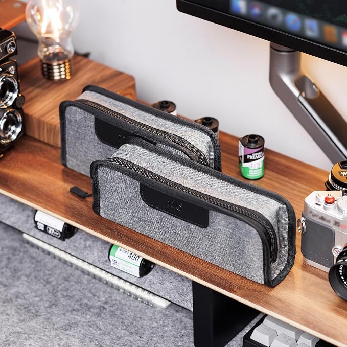Portable 35mm Film Canister Pouch, Compact Film Carrying Case Storage Bag | Holder Organizer for 5 Rolls of 35mm 135 film, Compact Film Cassette Holder Container Storage Box with Belt Loop and Strap - Image 9