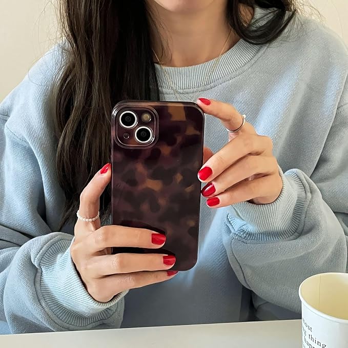 Aesthetic Tortoise Shell Phone Case for iPhone 13 Pro Max Brown | Retro Cool Girl Leopard Print, Brown Amber Cheetah Cute Chic Trendy Full Camera Protective Cover for Women - Image 7