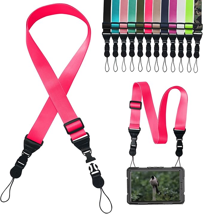 Adjustable Shoulder Strap:Comfortable iPad Strap Nylon Neck Lanyard for iPad/Samsung Tablet Case,Camera Binocular Crossbody Laptop Luggage Bag(Pink) | for iPad/Samsung Tablet Case,Camera Binocular Crossbody Laptop Luggage Bag by Gowjaw