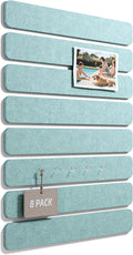 Fluxynara 13" x 2" Felt Wall Panels, Teal Blue | 8-Pack Includes 50 Push Pins and Adhesive Tabs for Photos, Notes and Decor in Bedroom Doors, Home Office or Studios by FLUXYNARA