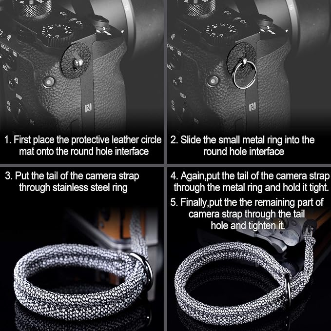 Paracord Camera Wrist Strap Lanyard-Quick Release for DSLR Mirrorless White | Adjustable wrist size,High-strength paracord material, lightweight 1.16oz, secure metal clasp,Fits Canon Nikon Sony Fuji - Image 7