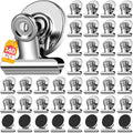 140 Pack Fridge Magnets Refrigerator Magnets; Strong Magnetic Clips Heavy Duty; Detailed List Display Paper Fasteners on Home Office Teaching (Silver) by WUDIME