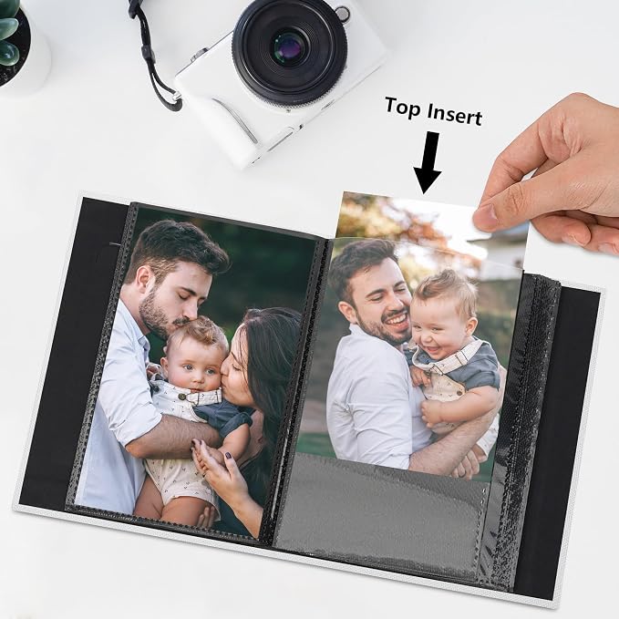 Small 4x6 Photo Album 24 Pockets Linen Cover White 2 Pack | Linen Cover, Front Window, Portable Mini Picture Book, Travel Wedding Memories - Image 5