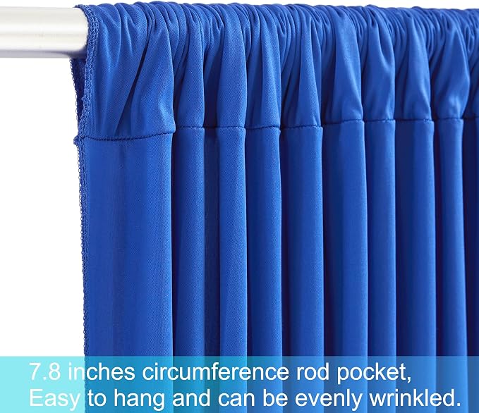 10 Panels Royal Blue Backdrop Curtains for Wedding Party Wrinkle Free Backdrops Curtain Drapes Fabric Decorations Photo Back Drop Cloth for Baby Shower Photography Stage Reception 50ft(W) x 12ft(H) - Image 7