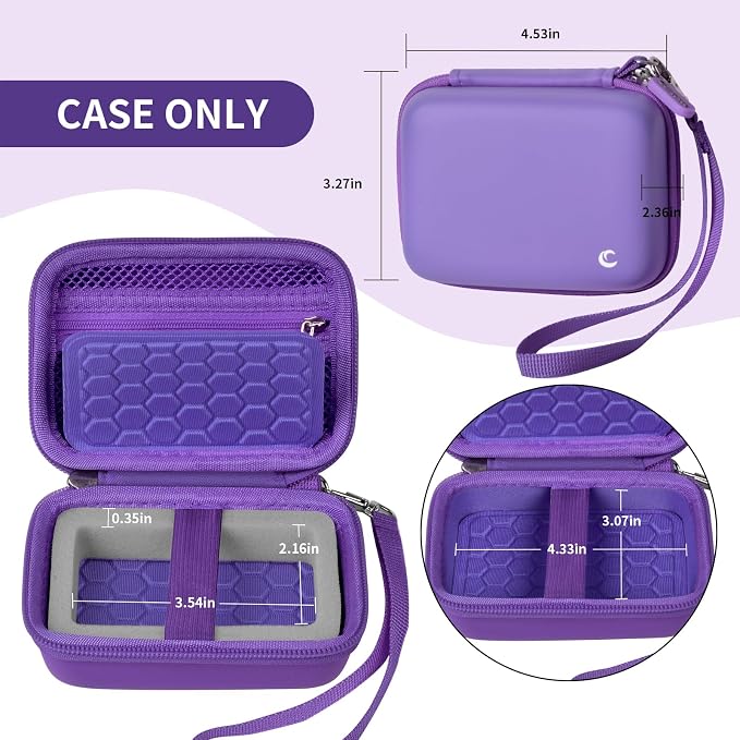 Comecase Digital Camera Case for Kodak PIXPRO FZ45 FZ55, Dark Purple | Fits Cameras up to 4.33 x 3.07 x 2.3 in, Pre-Cut Foam, Elastic Strap&Hand Strap, Mesh Pocket for Accessories, Case Only - Image 5