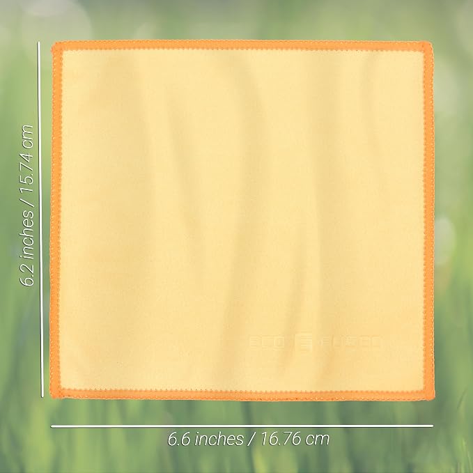 Eco-Fused Microfiber Cleaning Cloths Double-Sided - 5 Pack - 6.6 x 6.2 inch - Microfiber and Suede Cloth for Smartphones, LCD TV, Tablets, Laptop Screens, Camera Lenses (Yellow) - Image 2