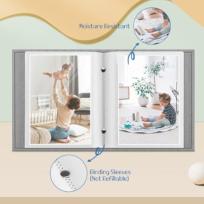 Fintie Photo Album 4x6 Photos - 52 Pockets Small Wallet Albums For Family | Vegan Leather Cover, 4X6 Picture Keepsakes, Family/Wedding/Travel Memory Book, Baby/Kids/Boys/Girls Gift, Emerald Marble - Image 3