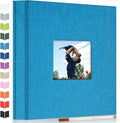 Artfeel Photo Album Self Adhesive Scrapbook Album for 3x5 4x6 5x7 8x10 Pictures,60 Pages Linen Cover with Display Window DIY Photo Book,Ideal Gifts for Family Travel Wedding Baby by Artfeel