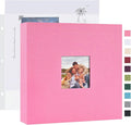 Mublalbum 8x8 Inch 3 Ring DIY Scrapbook Photo Album 40 Pages, Pink | 3 Ring Binder Scrapbook, Linen Cover, 20 Plastic Sleeves 40 Pages, Memory Book for Wedding, Baby, Family, DIY Projects by Mublalbum