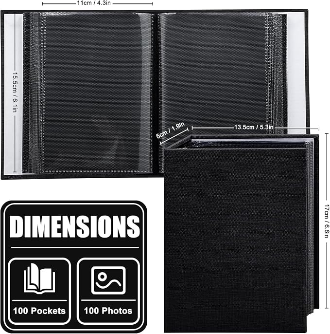Photo Album 4x6 100 Pockets for Wedding Gifts,Linen Hardcover Picture Albums for Family Anniversary Baby Vacation Pictures - Image 3