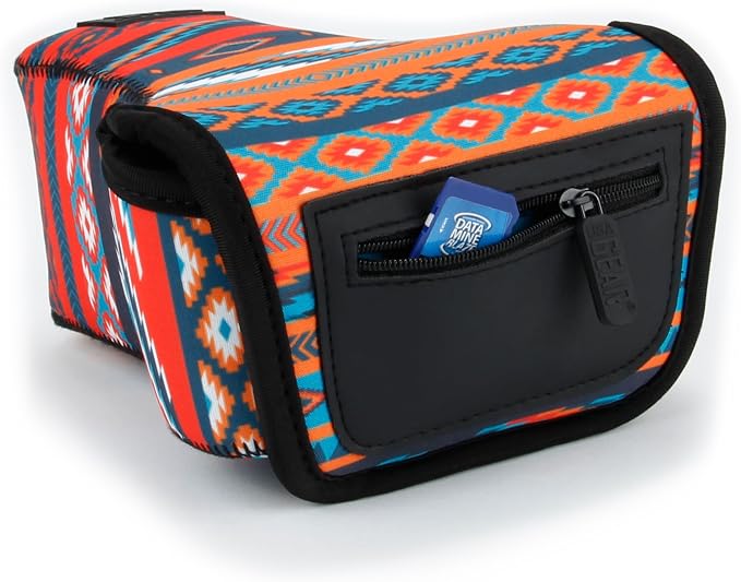 USA Gear Camera Sleeve (Medium) for Compact SLRs Compatible with Canon EOS R100 Nikon Z30 Sony ZV-E10, and more - Padded Neoprene DSLR Case with Zipper Accessory Pocket & Belt Loop (Southwest) - Image 3