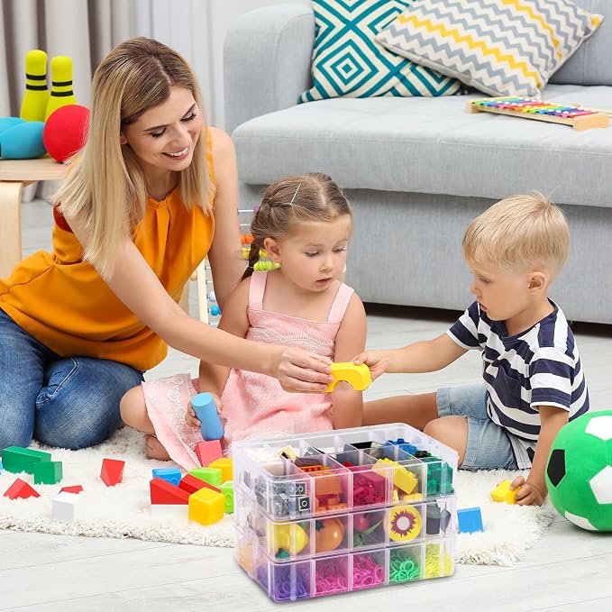 Bead Organizer 7 Tier 70 grid Stackable Craft Tackle Storage Container | Stackable 7-Tier Design, 70 Compartments, for Beads Washi Tape Toys Crafts and Sewing Supplies - Image 7
