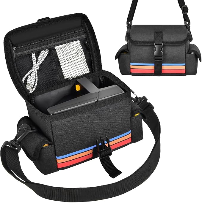Camera Case Compatible with Polaroid Now, Now+ & OneStep+, Crossbody Bag | Custom-Fit Camera Bag for Polaroid Now 2nd/3rd Gen, With A Shoulder Strap And Organized Accessory Storage - Grey by HomePage