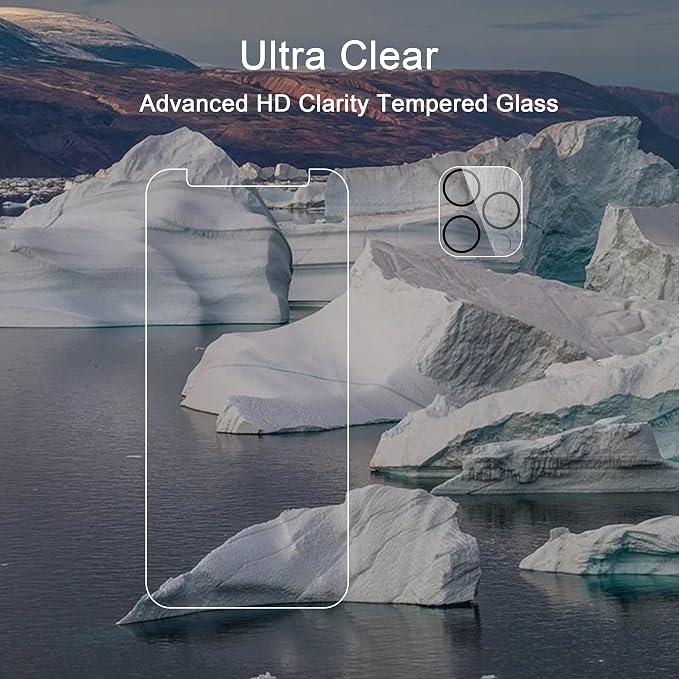 Ailun Screen Protector+Camera Lens Protector for iPhone 12 Pro, 2+2 Pack | 6.1 inch, Tempered Glass Film, HD - Image 4