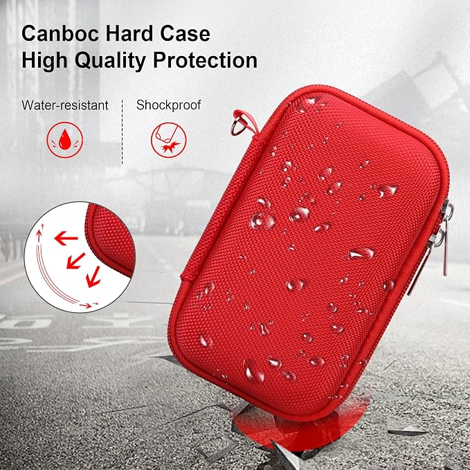 Canboc Camera Case for Canon PowerShot G7 X Mark III/ G7X Mark II, Red | For SX740/ SX730/ G7X3 Carrying Camera Bag, Zipper Mesh Pocket fits USB Cable, Batteries - Image 4