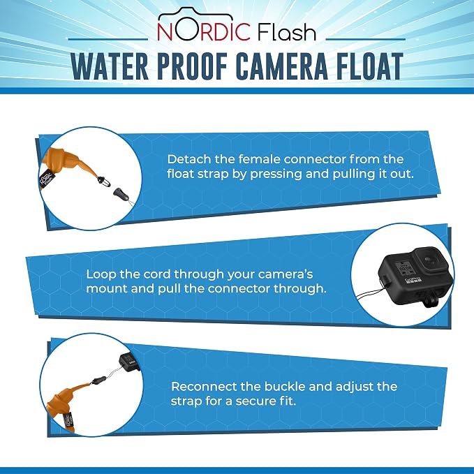 Nordic Flash Waterproof Phone & Camera Float Wrist Strap for Underwater | Waterproof Float Strap Compatible with GoPro Hero 13, Insta360 X4, DJI Action 5 Pro, iPhone, OM System TG-7 & Kodak WPZ2 - Image 5