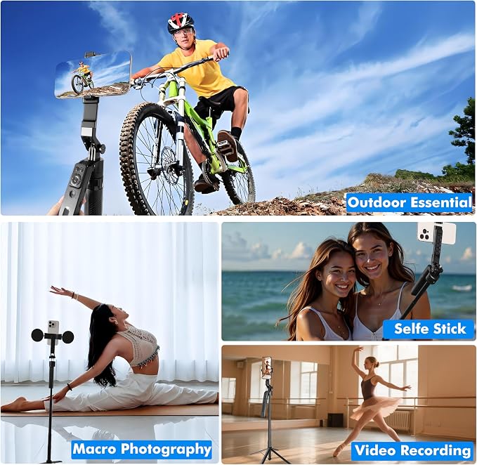 Auto Face Tracking Selfie Stick Tripod with Fill Light, 360 Rotation & Gesture Control, 70.9" Selfie Stick Tripod for iPhone with Remote for for TikTok/Vlog/Live Stream/Video Recording - Image 6