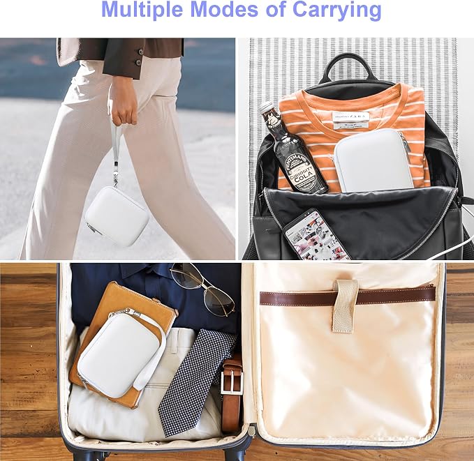 Canboc Carrying Case for KODAK PIXPRO C1 Friendly Zoom Digital Camera | For Canon PowerShot ELPH 360 HS A/ 360 HS/ 360/ IXY 650 Digital Camera, Mesh Pocket fit Cable, SD Card, White (Case Only) - Image 3