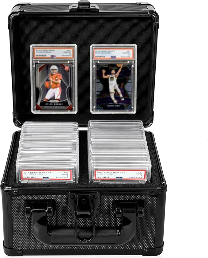 Graded Card Case, Storage Organizer Box for Sports Trading Card Slab Holder | Protable Aluminum Alloy Graded Card Storage Box Compatible with 40 Card Slabs, Sports Trading Card Case Fits PSA, CSG, BGS by OUUTMEE