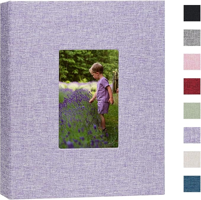 Photo Album 8x10 Linen Picture Book 26-Page Album Holds 52 Photos Art Presentation Folder for Picture or Certificates Storage by CHERRICH