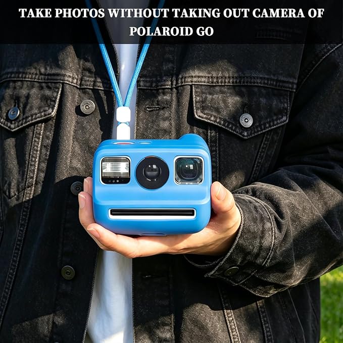 Silicone Case for Polaroid Go/Go Gen 2 Instant Print Camera, Blue | Protective Cover for Polaroid Go, Soft Silicone Case, Travel Cover Storage Bag, Wrist Strap, All-Round Protection, No Camera - Image 6