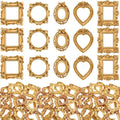 Vicenpal 150 Pcs Gold Mini Vintage Picture Frames Bulk | Small Vintage Photo Frames, Antique, Resin, Baroque, Ornate, Cute Wallet Size, for DIY Jewelry Gifts Christmas Wedding Decor by Vicenpal