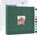 Mublalbum 8x8 Inch 3 Ring DIY Scrapbook Photo Album 40 Pages, Dark Green | 3 Ring Binder Scrapbook, Linen Cover, 20 Plastic Sleeves 40 Pages, Memory Book for Wedding, Baby, Family, DIY Projects by Mublalbum