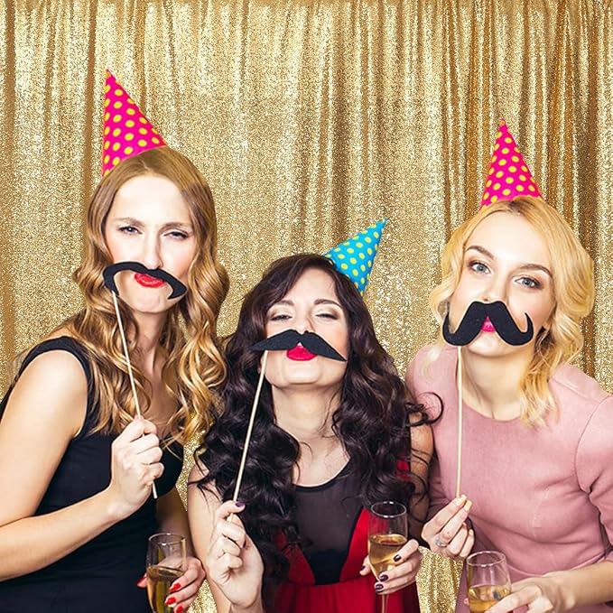 Poise3EHome Gold Sequin Backdrop, 20Ft x 10Ft Glitter Photography Background Curtains for Party Baby Shower Wedding Birthday Christmas Thanksgiving Halloween Decoration - Image 7