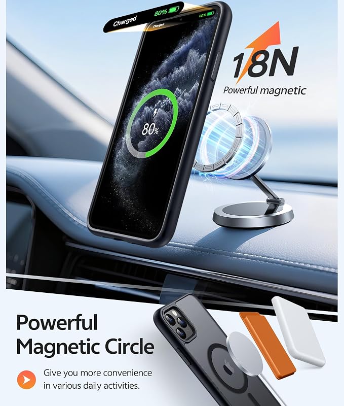 FNTCASE for iPhone 11 Pro Case, Fit for Magsafe, Translucent Matte Back | Magnetic Phone Cases, 14FT Military Grade Drop Protection, Shockproof Bumper, Slim Protective Cover, Black - Image 3