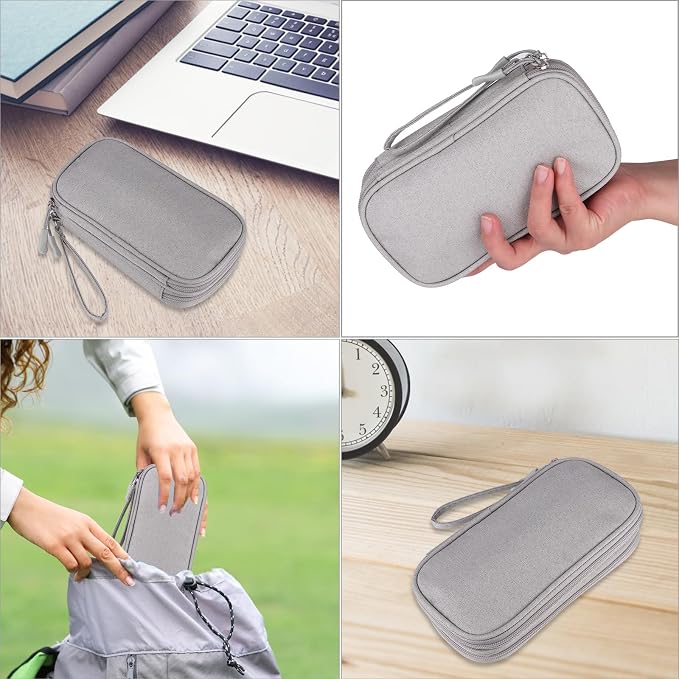 JIAKAI Travel Cable Organizer - Electronics Accessories Bag(Double Layer - Grey) - Image 7