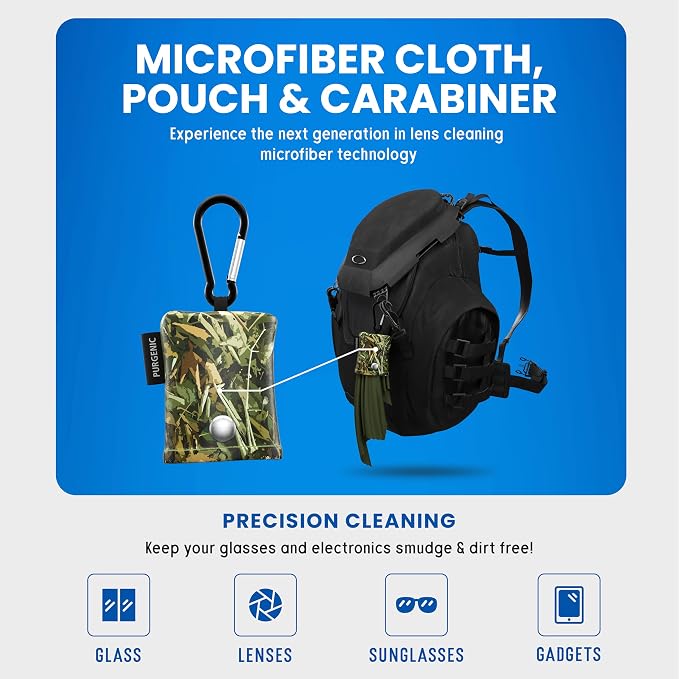 Microfiber Cloth & Glasses Wipes (3 Pack) Lens & Glasses Cleaning Cloth - Eyeglass Cleaner - Camera Lenses & Gadget Delicate Screens - Green - Image 3