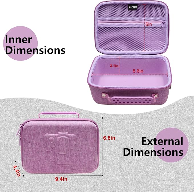 Small Camera Case Bag for Canon EOS Rebel T7/R50//R100 DSLR Camera Purple | Hard Carrying Travel Case for Canon EOS Rebel T7/R50//R100/R6 Mark II/R8/R6 Mark III/R50 V/T6/R10/R5 Mark II DSLR SLR Camera - Image 3