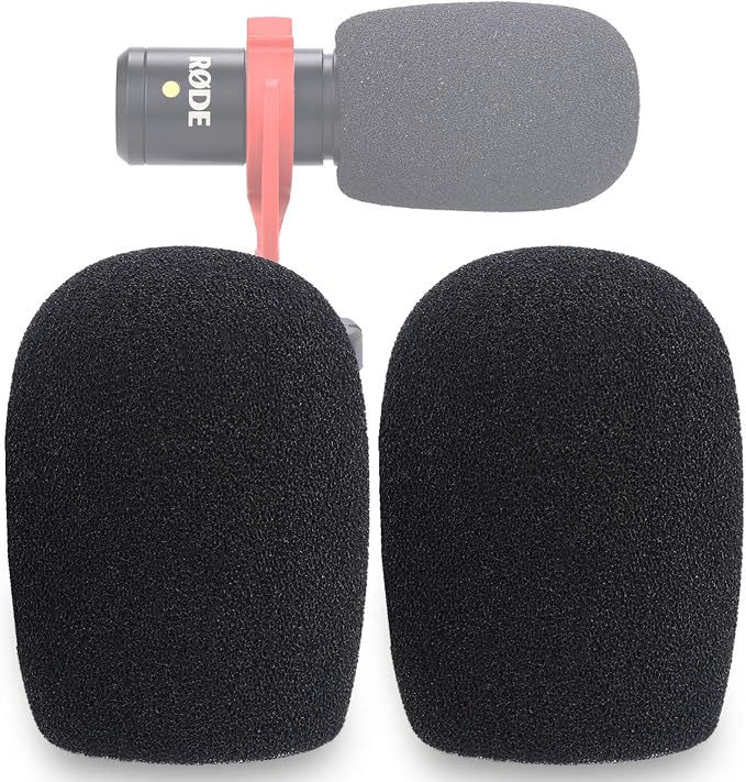 SUNMON VideoMicro Windscreen Foam Cover, Windscreen Pop Filter for Rode VideoMicro Me Mini-Shotgun Microphone (2 Pack) by sunmon