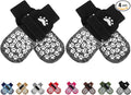 EXPAWLORER Anti Slip Dog Socks to Prevent Licking Paws, Shoes for Hot Pavement, Dog Booties for Small Medium Large Senior Dogs, Traction Control Boots & Paw Protectors for Hardwood Floors Black&Grey by EXPAWLORER
