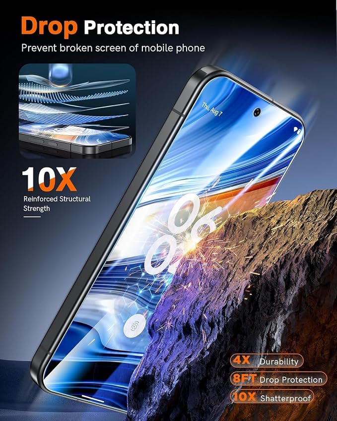 LK 2 Pack for Google Pixel 10 Pro Screen Protector [Auto Dust-Elimination] | 0 Bubble [Fingerprint Unlock] HD Clear 9H Tempered Glass Screen Protector for Pixel 10 Pro, Anti-Scratch - Image 3