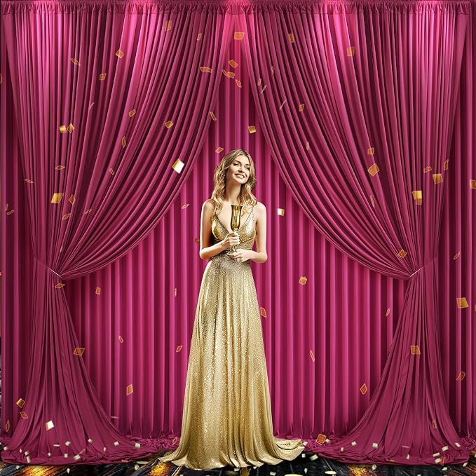 Burgundy Backdrop Curtain for Parties Wedding Wrinkle Free Maroon Photo Curtains Backdrop Drapes Fabric Decoration for Birthday Engagement Ceremony 5ft x 7ft,2 Panels - Image 5