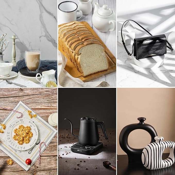 Yoocheese Photo Backdrop Kit, Double-Sided Paper Background with Stand, 22x34 Inch, 14 Colors, for Product Food Photography, Studio Tabletop Props - Image 3