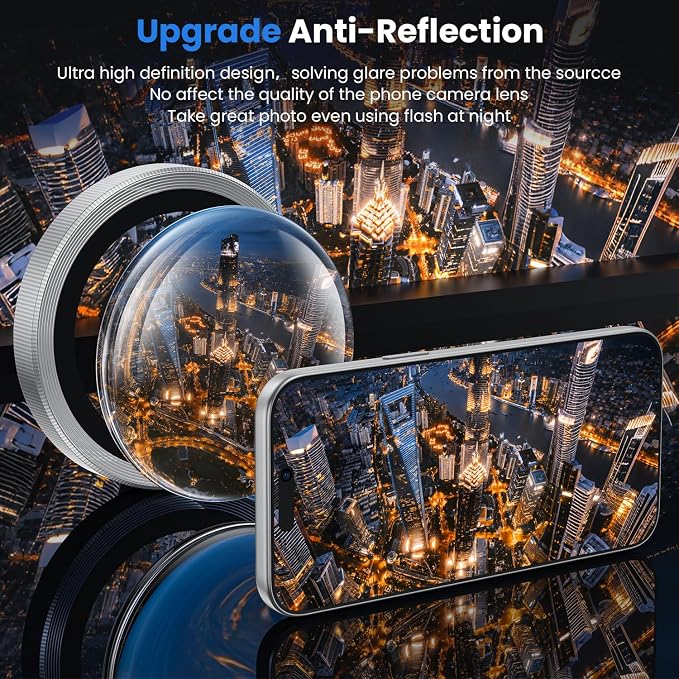 WSKEN for iPhone 17 Pro/iPhone 17 Pro Max Camera Lens Protector | Original Shooting Mode, Individual Metal Cover Film, Shatterproof HD Tempered Glass Camera Screen Protector, Silver - Image 2
