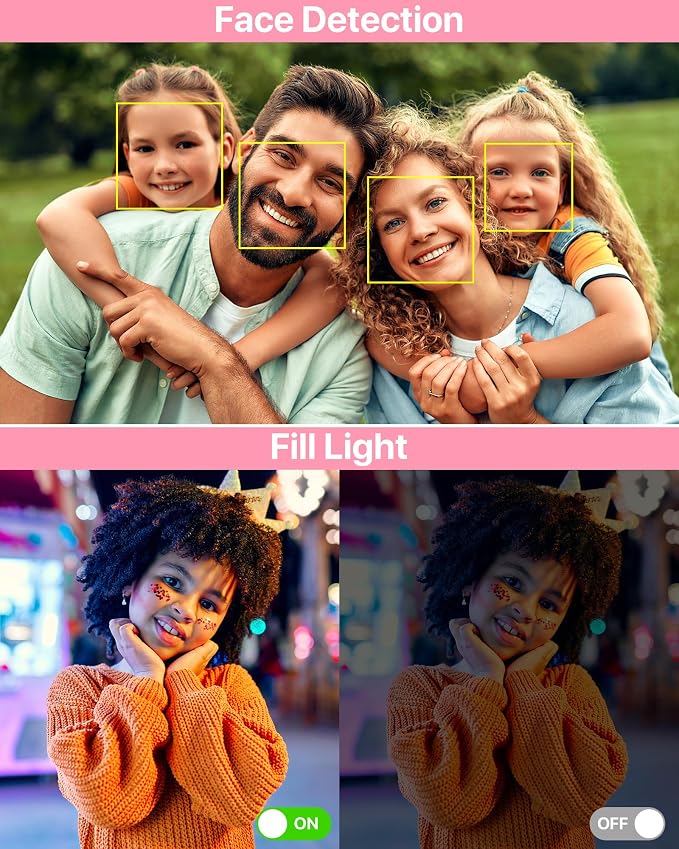 Digital Camera, Latest FHD 1080P Digital Camera for Teens with SD Card Anti Shake Point and Shoot Cameras Portable 16X Zoom Compact Small Cameras for Kids Boys Girls Seniors with Wrist Strap - Image 7