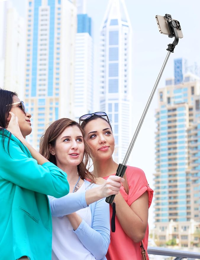 Portable Selfie Stick, 4 in 1 Extendable Phone Tripod Stand with Detachable Wireless Remote & Phone Holder 360° Rotating Mini Travel Tripod Compatible with iPhone 16/15/14/13 Pro/Android/Gopro - Image 8