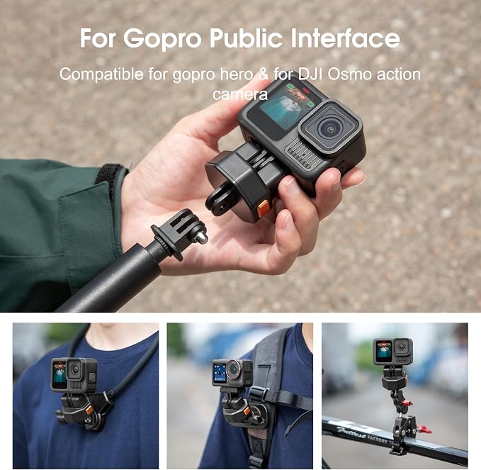 Quick Release Plate Mount for DJI Osmo Action 6 5 4 Accessories | For Gopro Hero 13 12 11 10 9 8 lit hero 4K Claw Tripod QR Adapter for Gopro Public Head Monopod/Slider Black - Image 5